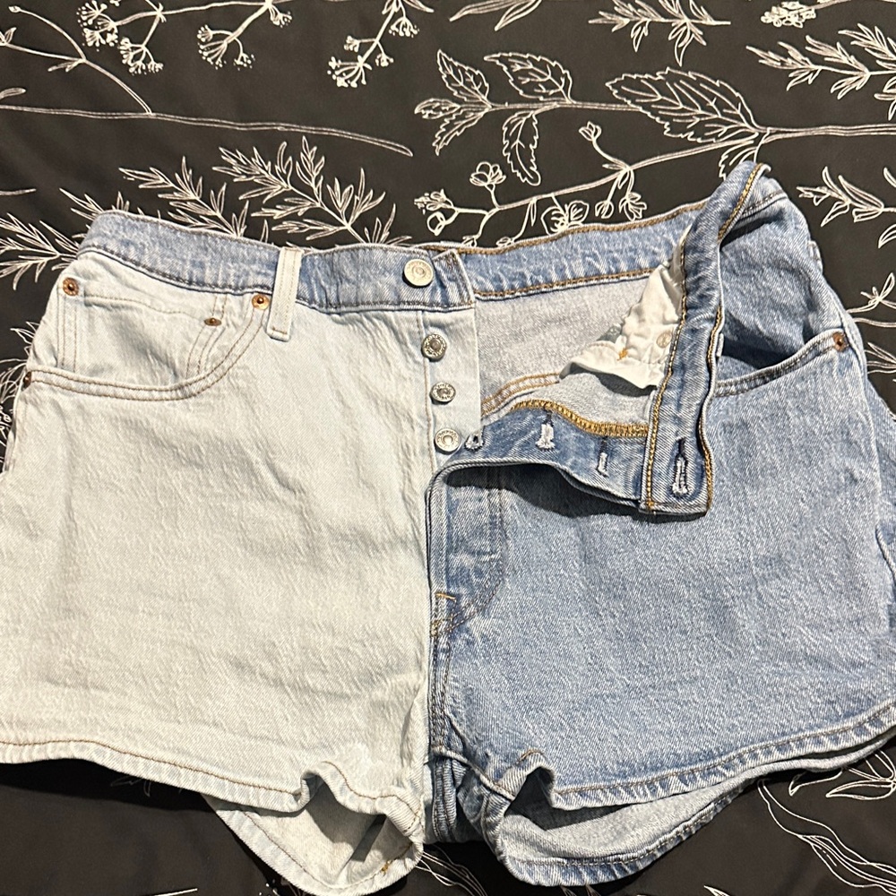 Levi's Two-Tone Light & Medium Blue Denim Shorts
